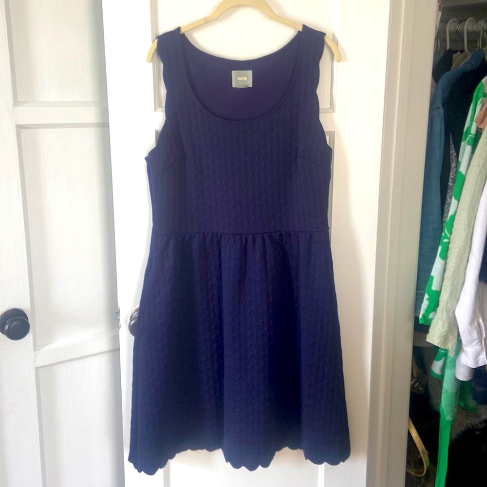 Navy Anthropologie midi dress
